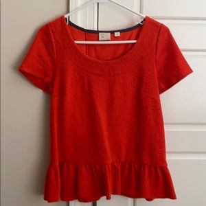 Anthropologie orange peplum